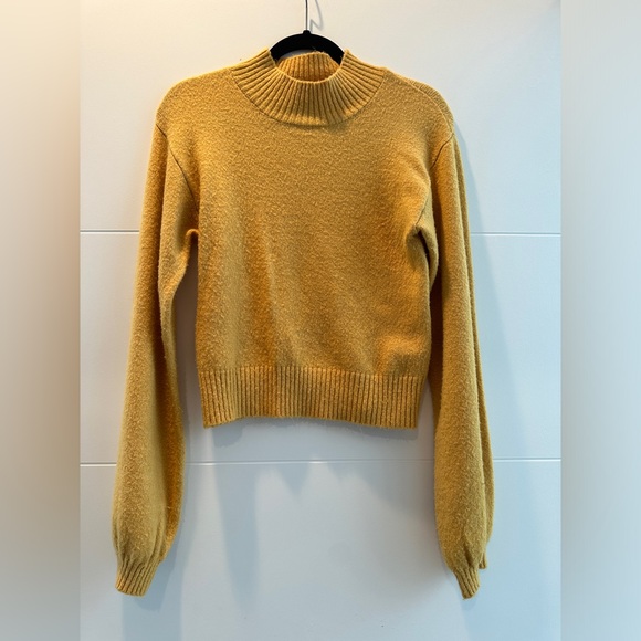 Wild fable yellow high neck long sleeve sweater winter fall holiday festive M - Picture 7 of 11